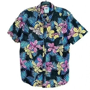 Levi's Multicolor Flower Pattern Hawaiian Tropical Button Up Shirt Men XXL